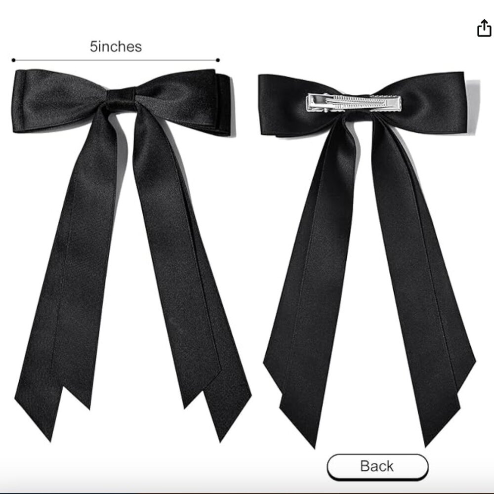 2PCS Hair Bows Hair Clip, Silky Satin Hair Ribbon NEW - Picture 2 of 6